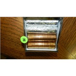 box of U.S. Wheat back pennies, penny various dates and