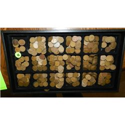 box of U.S. Wheat back pennies, penny various dates and