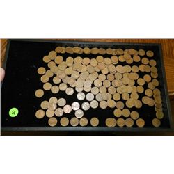 box of U.S. Wheat back pennies, penny various dates and