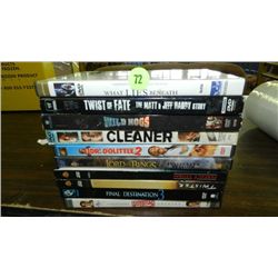 nice group of 10 DVD's various titles, previously