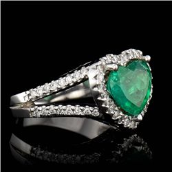 ONE NATURAL EMERALD HEART SHAPE TW:2.15CTS