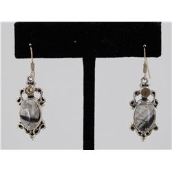 Sterling Silver .925 Vinatge Rutilated Quartz Earrings