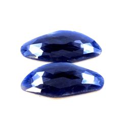 28 ct & up Natural Sapphire Slice Rose Cut Loose Stone (28.67) 2Pcs