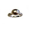 Diamond 0.06 ct & Natural South Sea Brown  Pearl @10.4mm 14K WG Ring