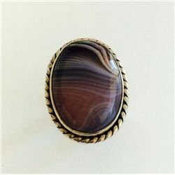 Sterling Silver .925 Tiger Eye Cabochon Ring 9.6g RS7