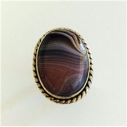 Sterling Silver .925 Tiger Eye Cabochon Ring 9.6g RS7