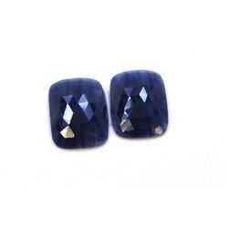 22 ct & up Natural Sapphire Slice Rose Cut Loose Stone (22.17) 2Pcs