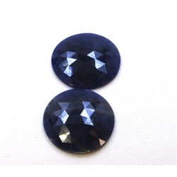 24 ct & up Natural Sapphire Slice Rose Cut Loose Stone (24.92) 2Pcs