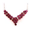 Image 1 : Sterling Silver .925 Corundum Ruby Necklace ctw