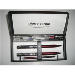 PIERRE CARDIN PEN & PENCIL SET *NEW YORK/PARIS* IN ORIGINAL BOX-COMES WITH 12 ACCESSORIES & REFILLS!