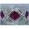 Image 1 : 14k White Gold Ruby  1.40 ctw Diamond Ring 14KW