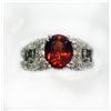 Image 1 : ALEXANDRITE RD 0.35CT / MALAYA Garnet OVAL 2.45CT,  14K W/G RING 6.67GRAM / DIAMOND RD 1.43CT