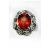 Image 1 : SPESSARTITE OVAL 3.43CT, 14K W/G RING 6.15GRAM / DIAMOND RD 0.27CT