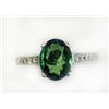 Image 1 : TSAVORITE OVAL 1.74CT, 14K W/G RING 3.86GRAM / DIAMOND RD 0.45CT