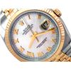 36mm Gents Rolex 18k Gold & Stainless Steel Oyster Perpetual Datejust Watch. Mother Of Pearl Roman N