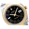 41mm Gents Rolex 18k Gold & Stainless Steel Oyster Perpetual Datejust II Watch. Black Roman Numeral 