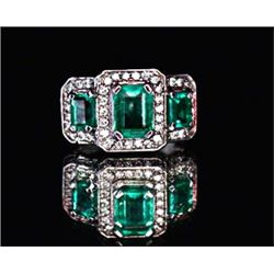 Emerald 2.13ctw w/ Diamond Ring