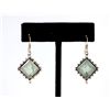 Sterling Silver .925 Light Green Gem Earrings