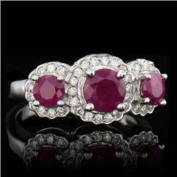 3 PCS ROUND CUT BURMA COLOR NATURAL RUBY TW 1.87CTS