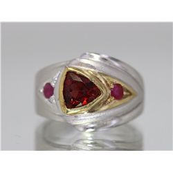 Sterling Silver .925 Garnet/Ruby Ring