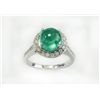 Image 1 : EMERALD RD CAB 3.10CT, 14K W/G RING 4.79GGRAM / DIAMOND 0.54CT