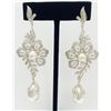 Image 1 : Gold & Sterling Silver Pendant & Earring with Diamond & Pearl