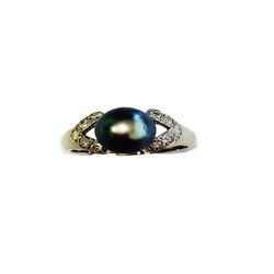 Diamond 0.30 ct & Akoya Pearl BP8mm 14WG Ring