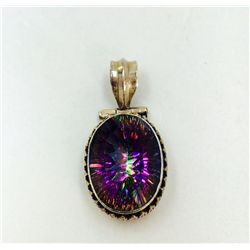 Sterling Silver .925 Mystic Topaz Pendant 11.88g Dim. 18x25mm