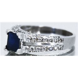 14kt Cornflower Blue Sapphire w/ Diamond Ring