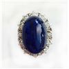 Image 1 : TANZANITE CAB  31.29CT,  14K W/G RING 9.28GRAM / DIAMOND RD 0.46CT