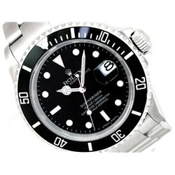 40mm Gents Rolex Stainless Steel Oyster Perpetual Submariner Watch. Black Dial. Stainless Steel Beze