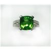 Image 1 : PERIDOT 4.16CT,  14K W/G RING 6.13GRAM / DIAMOND RD 0.63CT