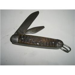 VINTAGE VERY OLD POCKET KNIFE STAMPED *IMPERIAL* HANDLE HAS A COUPLE OF BROKEN PIECES!! KNIFE CAME O