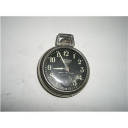 VINTAGE *WESTCLOX SCOTTY-MADE IN USA* POCKET WATCH WITH THE BLACK FACE-WINDS AND RUNS