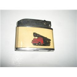 VINTAGE VERY OLD LIGHTER STAMPED *BARLOW B53* WITH VINTAGE TRUCK PICTURE & WORKIN MAN!! LIGHTER CAME