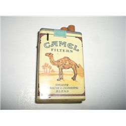VINTAGE VERY OLD & UNIQUE *CAMEL* LIGHTER STAMPED *PACK LITE* WITH VINTAGE CAMEL CIGARETTE CASE LOOK