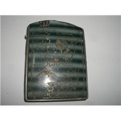 VINTAGE VERY OLD & RARE INSCRIBED WWII *JAPAN MAP* ON CASE LIGHTER & CIGARETTE CASE STAMPED *FUZI*!!