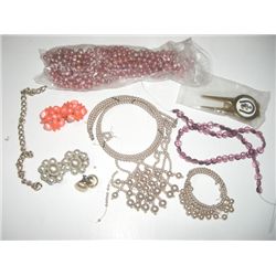 BAG OF ASSORTED VINTAGE JEWELRY INCLUDING EARRINGS/BRACELETS & MORE!! ITEMS CAME OUT OF SAFE!!
