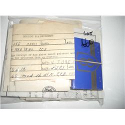 BAG OF ASSORTED VINTAGE *KOREAN WAR* MILITARY PAPERWORK INCLUDING RECEIPT FOR PRISONERS/CERTIFICATES