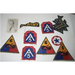 BAG OF ASSORTED VINTAGE *KOREAN WAR ERA* MILITARY PATCHES & HAS A PICTURE OF SOILDER WEARING 1 OF TH