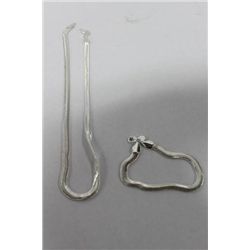 NEW 22" HERRINGBONE CHAIN W MATCHING BRACELET