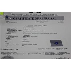 1.13ct. TANZANITE / ZOISITE