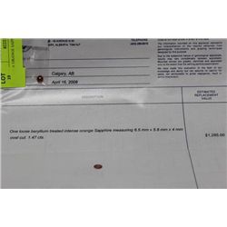 1.47ct. ORANGE SAPPHIRE