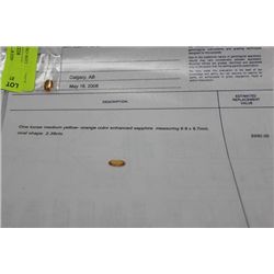 2.38ct. YELLOW-ORANGE SAPPHIRE