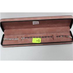 .925 SILVER SAPPHIRE AND RUBY TENNIS BRACELET