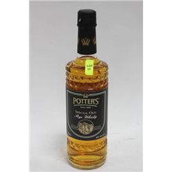750 ML POTTERS SPECIAL OLD CANADIAN RYE WHISKEY X2