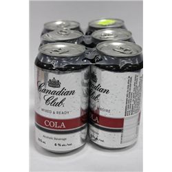 6CANS X 350 ML CANADIAN CLUB MIXED AND READY COLA