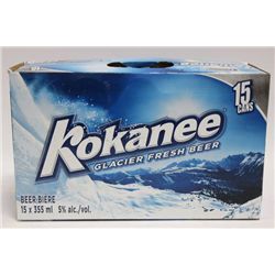 CASE OF 15 X 355ML CANS KOKANEE BEER