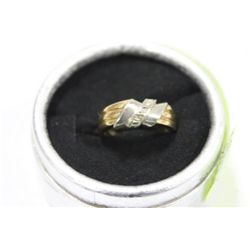 10K YELLOW GOLD WEDDING BAND W/ 14K WHITE GOLD