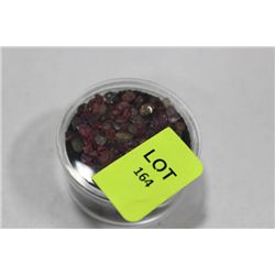 CONTAINER OF BERMISE RUBY AND AMETHYST